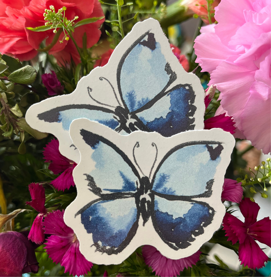 Blue Butterfly Sticker